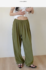 Pleo Strap Banding Wide Pants