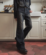 Fracture Bootcut Brushed Denim Pants