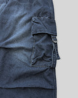 Lace Buckle Wide Cargo Denim