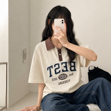 ホッキングベストカラーマッチングカラーボクシーショートスリーブTシャツ (4 colors)