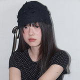 レースリボンシャーリングビーニー (Black) F25QE998