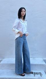 WIDE REGULAR DENIM PANTS code 25002