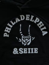 Devil Stitch Applique Hoodie Black