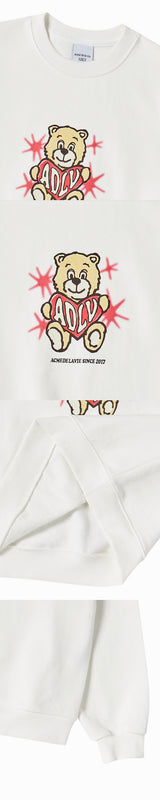 25FW WOMAN AC BEAR HEART SWEATSHIRT CREAM