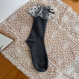 Big Polka Dot Lace Ribbon Frill Socks