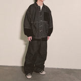 reverse Terry Pocket Denim Pants_black