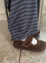 Kikam Stripe Banding Wide Brushed Pants