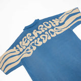 Hierarchy Studios ATOM - Blue Fluid Oversized Knit Polo Shirt