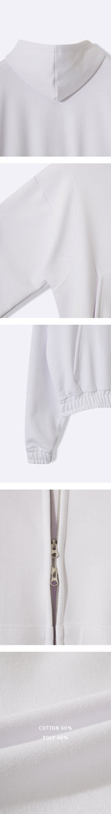 [Unisex] クロップ2wayフードジップアップ(3color)