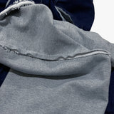 layered deconstructed zip-up hoodie_blue