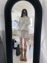 [UNISEX] クラウディーシーズンオーバーフィットアンゴラクルーネックロングスリーブニット (7 colors)