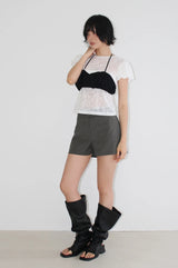 LEATHER THONG SLOUCH BOOTS