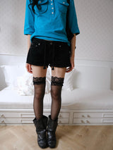 lace banding knee socks