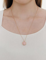 26SS★ [Premium Plating] Pennysense AB(P) Coin Necklace Pink Opal