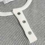 Kinji Waffle Henley Neck Warmer Long Sleeve T-shirt