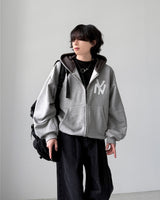 Applique クロップフードジップアップ