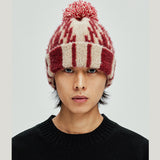 navajo pattern beanie red