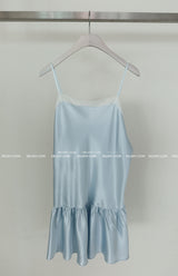 pastel lace bustier lingerie look mini dress