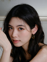 RV- Classic Oval Hoop Earrings_L _Silver