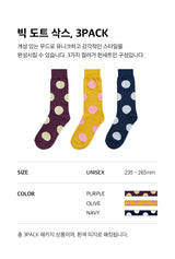 [3PACK] 1507 UNISEX DOT BASIC SOCKS - big dot purple colorpack