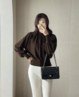 Colb Puff Shirring Button Polar Knit