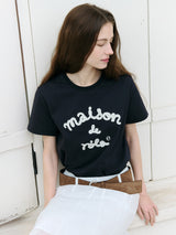 MAISON DE ROLA エンブロイダリーTシャツ ネイビー