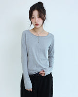 ステッチTシャツ - グレー