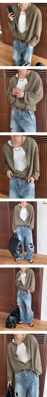 [Unisex] エスニックシースルーカーディガン(3color)