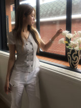 Double button v blouse