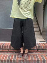 [unisex] Chibi Double Knee Wide Cotton Banding Pants