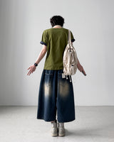 Enta Double Knee Bermuda Denim