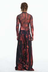 Embryo hair texture printed bottoming shirt