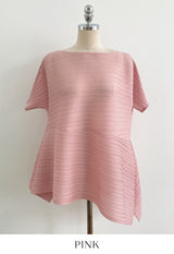 Lubat Unbalanced Pleated Blouse