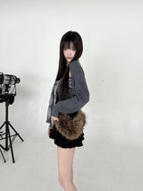 1546. Argyle check top bolero set (2color)