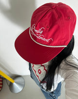 Red rope snapback ball cap
