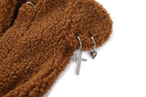 0 2 punk bear fleece jacket - BROWN