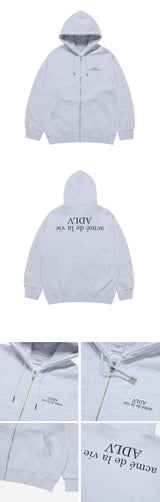 24FW アップサイドダウンロゴナッピングズリーフーディージップアップアイボリー