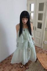 ミンティシフォンレイヤードレス