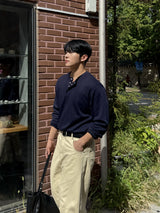 デリヘンリーネックロングスリーブTシャツ