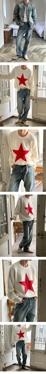 [S-XL] ライトブルーハーフバンディングデニムパンツ