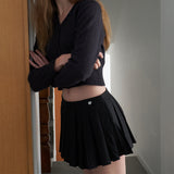 Low-Rise Slim Mini Skirt Pants_Black