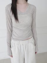 sheer v-neck tee (4c)