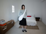 ONE-SHOULDER ELASTIC T (MELANGE)