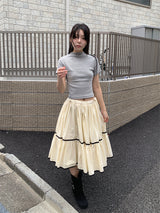 RIBBED HALF NECK TEE (4C)