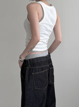 Rimb Minimal Ribbed Sleeveless Top