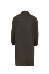 Houndstooth Wool Peak Coat