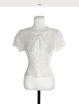 inua wrinkle chiffon & puff tie bl