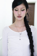 Unbal shirring button T (3color)
