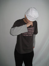 ルック ストライプ レイヤード ロングスリーブ Tシャツ (3 Colors)