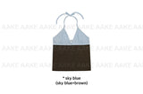 COLOR BLOCK HALTER TOP